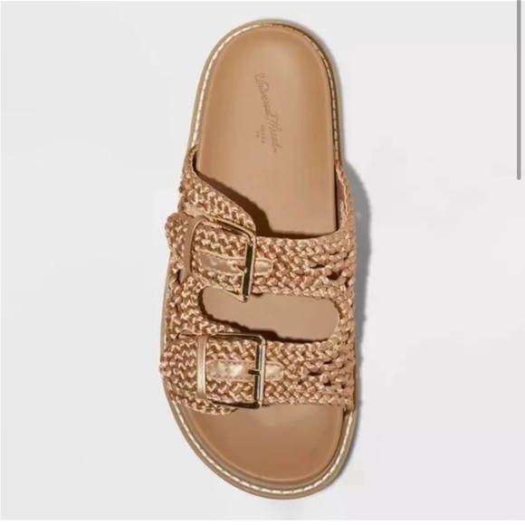 Target Universal Thread Women's Kylie Woven Two Band Footbed Sandals - Size 10 - Picture 2 of 6